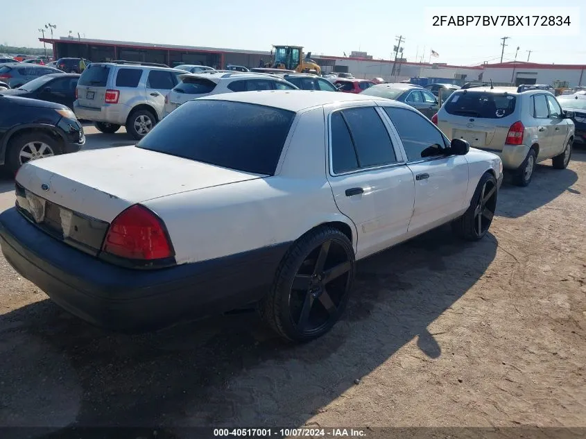 2011 Ford Crown Victoria Police Interceptor VIN: 2FABP7BV7BX172834 Lot: 40517001