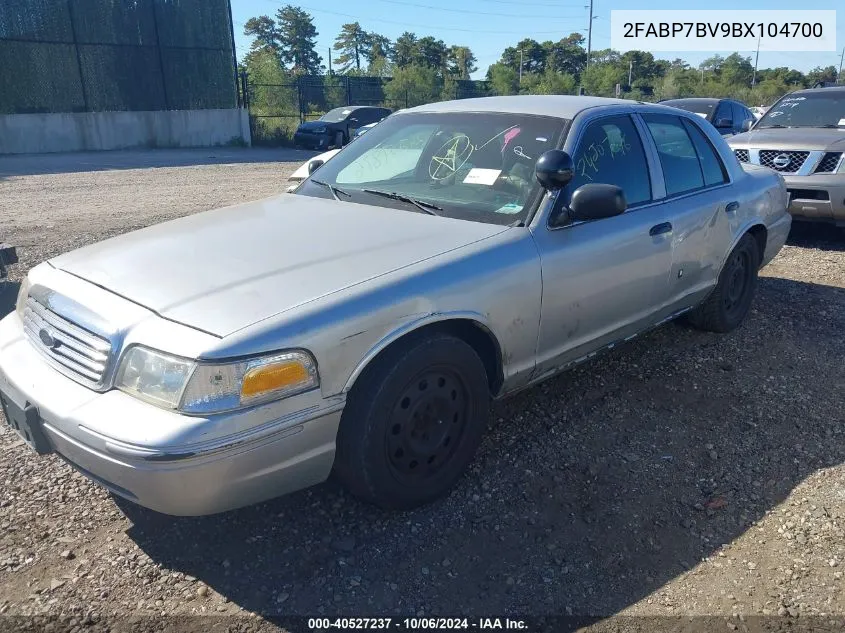 2011 Ford Crown Victoria Police Interceptor VIN: 2FABP7BV9BX104700 Lot: 40527237