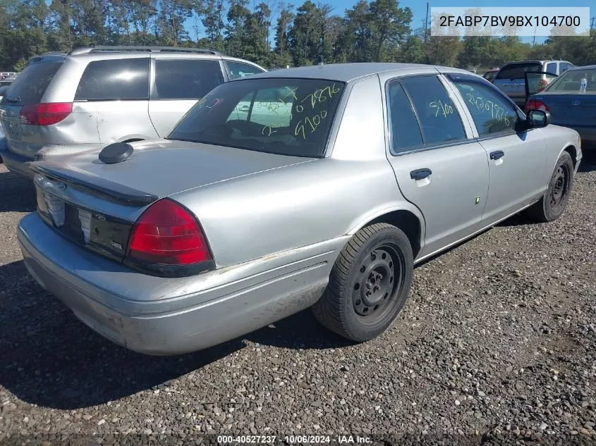 2011 Ford Crown Victoria Police Interceptor VIN: 2FABP7BV9BX104700 Lot: 40527237