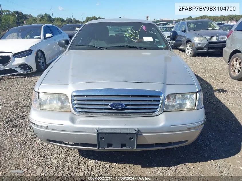 2011 Ford Crown Victoria Police Interceptor VIN: 2FABP7BV9BX104700 Lot: 40527237