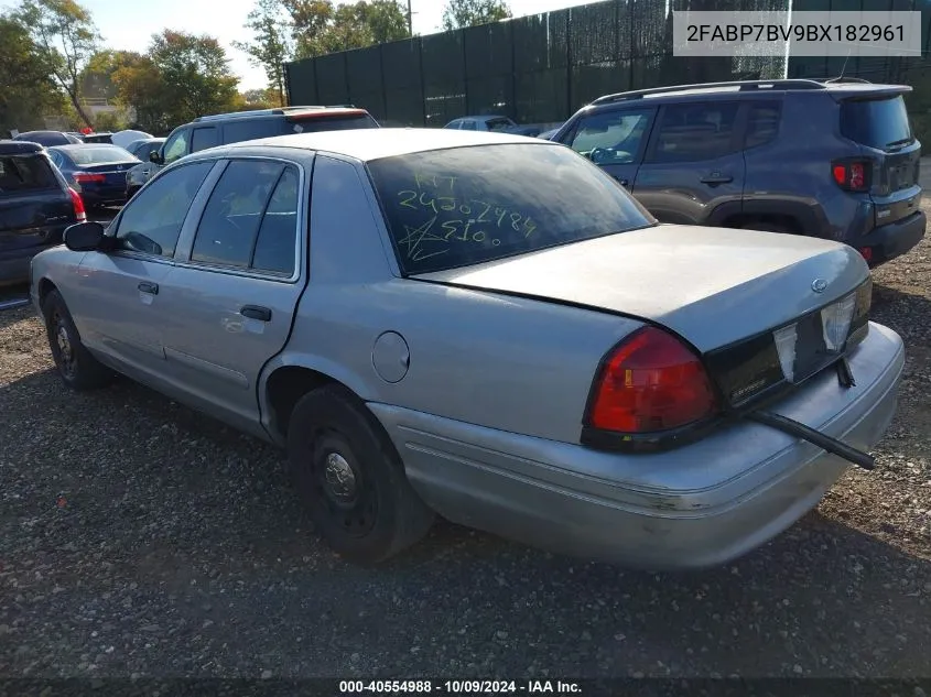 2011 Ford Crown Victoria Police Interceptor VIN: 2FABP7BV9BX182961 Lot: 40554988