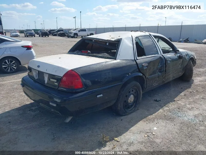 2011 Ford Crown Victoria Police Interceptor VIN: 2FABP7BV9BX116474 Lot: 40568620