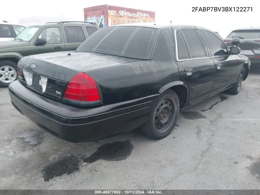 2011 Ford Crown Victoria Police Interceptor VIN: 2FABP7BV3BX122271 Lot: 40577802