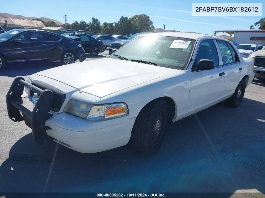 2011 Ford Crown Victoria Police Interceptor VIN: 2FABP7BV6BX182612 Lot: 40595262