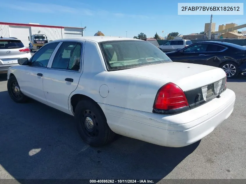 2011 Ford Crown Victoria Police Interceptor VIN: 2FABP7BV6BX182612 Lot: 40595262