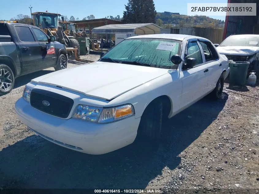 2011 Ford Crown Victoria Police Interceptor VIN: 2FABP7BV3BX185192 Lot: 40616415