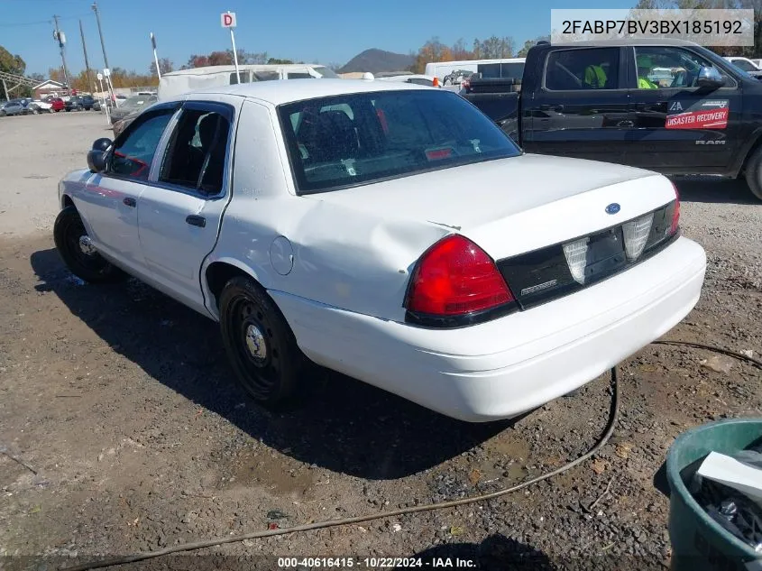 2011 Ford Crown Victoria Police Interceptor VIN: 2FABP7BV3BX185192 Lot: 40616415