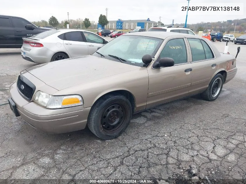 2011 Ford Crown Victoria Police Interceptor VIN: 2FABP7BV7BX138148 Lot: 40680671