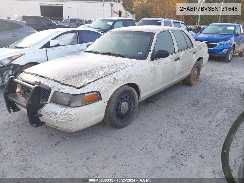 2011 Ford Crown Victoria Police Interceptor VIN: 2FABP7BV3BX131648 Lot: 40689335