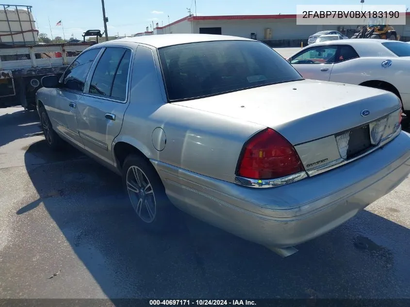 2011 Ford Crown Victoria Police VIN: 2FABP7BV0BX183190 Lot: 40697171