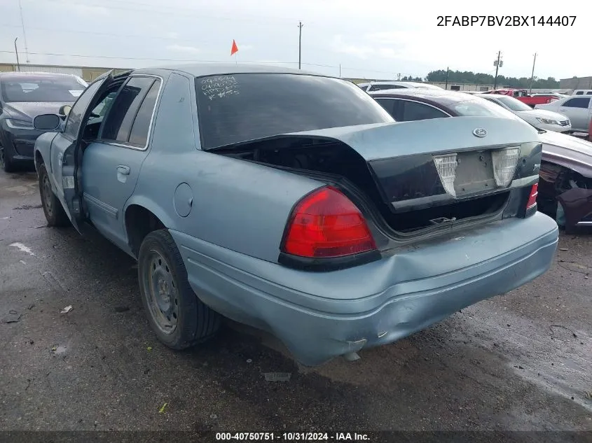 2011 Ford Crown Victoria Police Interceptor VIN: 2FABP7BV2BX144407 Lot: 40750751