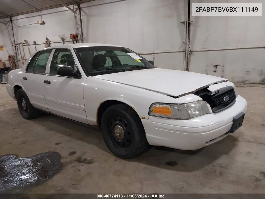 2011 Ford Crown Victoria Police Interceptor VIN: 2FABP7BV6BX111149 Lot: 40774113