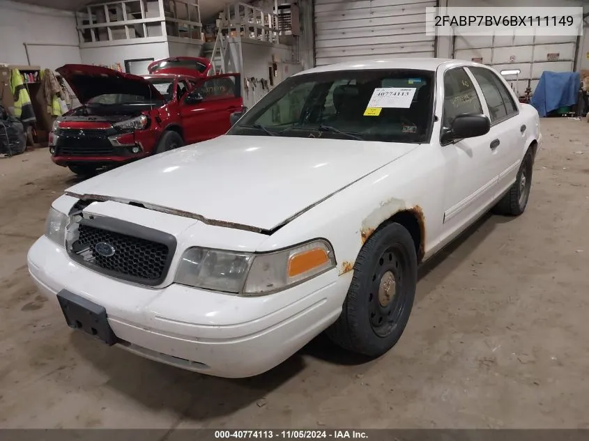 2011 Ford Crown Victoria Police Interceptor VIN: 2FABP7BV6BX111149 Lot: 40774113