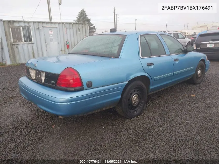 2011 Ford Crown Victoria Police Interceptor VIN: 2FABP7BV1BX176491 Lot: 40776434