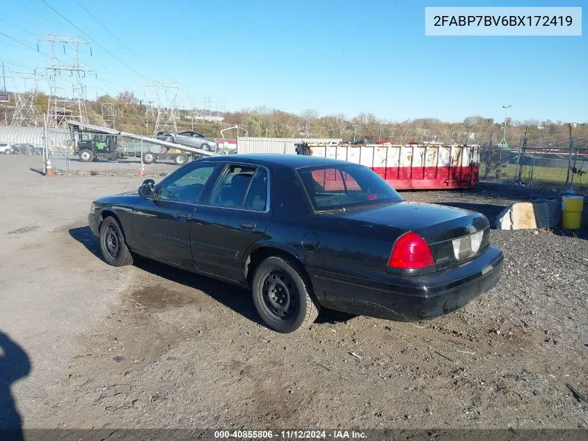 2011 Ford Crown Victoria Police Interceptor VIN: 2FABP7BV6BX172419 Lot: 40855806