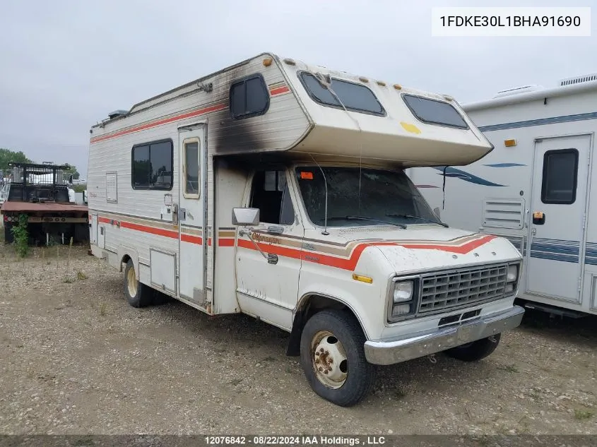 1981 Ford Econoline E350 Cutaway Van VIN: 1FDKE30L1BHA91690 Lot: 12076842