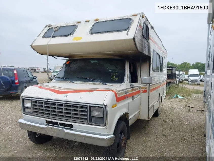 1981 Ford Econoline E350 Cutaway Van VIN: 1FDKE30L1BHA91690 Lot: 12076842