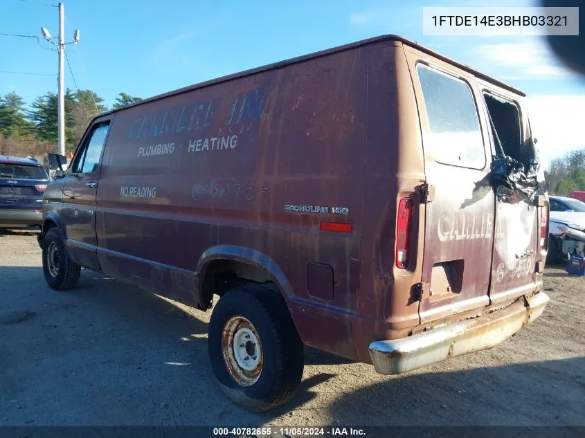 1981 Ford Econoline E150 Van VIN: 1FTDE14E3BHB03321 Lot: 40782655