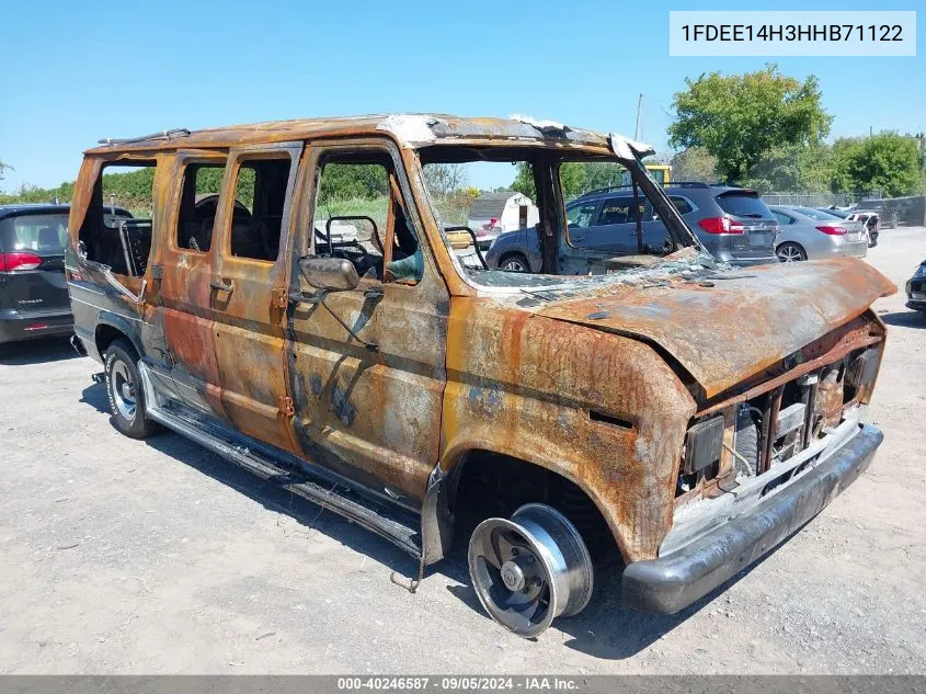 1987 Ford Econoline E150 Van VIN: 1FDEE14H3HHB71122 Lot: 40246587