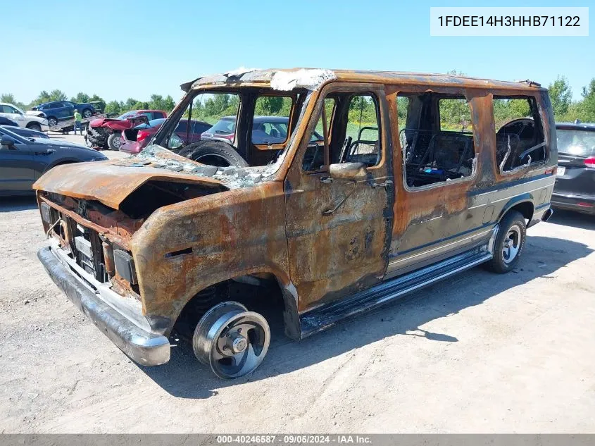 1987 Ford Econoline E150 Van VIN: 1FDEE14H3HHB71122 Lot: 40246587