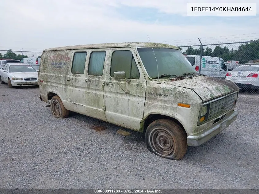 1989 Ford Econoline E150 Van VIN: 1FDEE14Y0KHA04644 Lot: 39911783