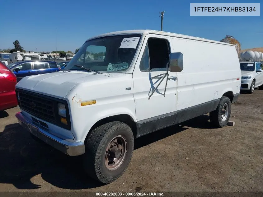 1989 Ford Econoline E250 Van VIN: 1FTFE24H7KHB83134 Lot: 40282603