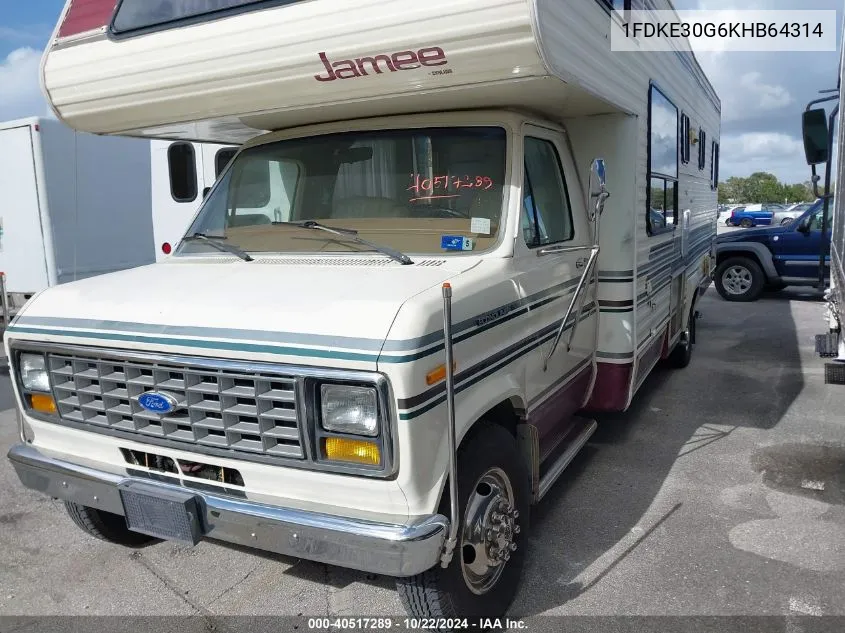 1989 Ford Econoline E350 Cutaway Van VIN: 1FDKE30G6KHB64314 Lot: 40517289