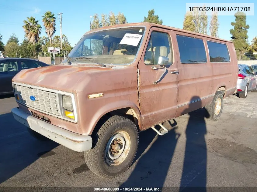 1989 Ford Econoline E250 Super Duty Van VIN: 1FTGS24H0KHA71708 Lot: 40688909