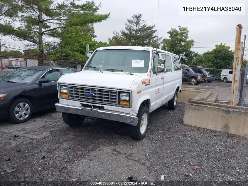 1990 Ford Econoline E250 VIN: 1FBHE21Y4LHA38040 Lot: 40396391