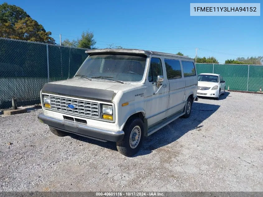 1990 Ford Econoline E150 VIN: 1FMEE11Y3LHA94152 Lot: 40601116