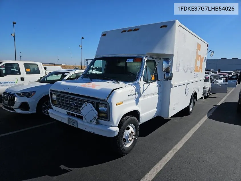 1990 Ford Econoline E350 Cutaway Van VIN: 1FDKE37G7LHB54026 Lot: 40878457