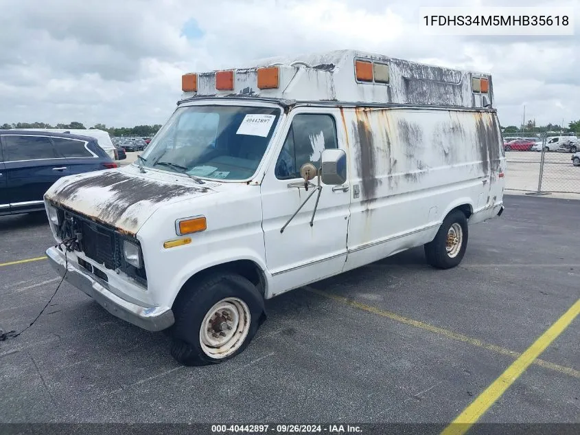 1991 Ford Econoline E350 Super Duty Van VIN: 1FDHS34M5MHB35618 Lot: 40442897