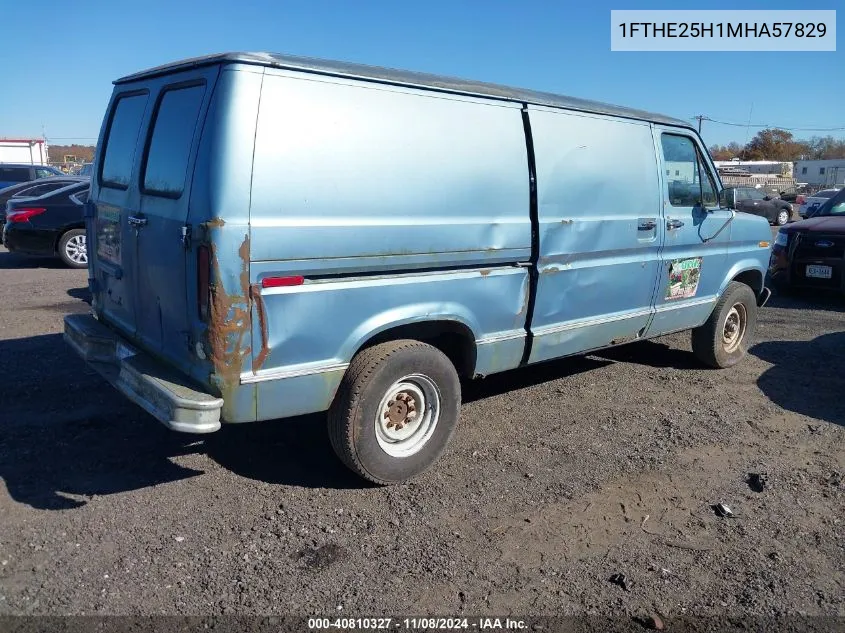 1991 Ford Econoline E250 Heavy Duty Van VIN: 1FTHE25H1MHA57829 Lot: 40810327