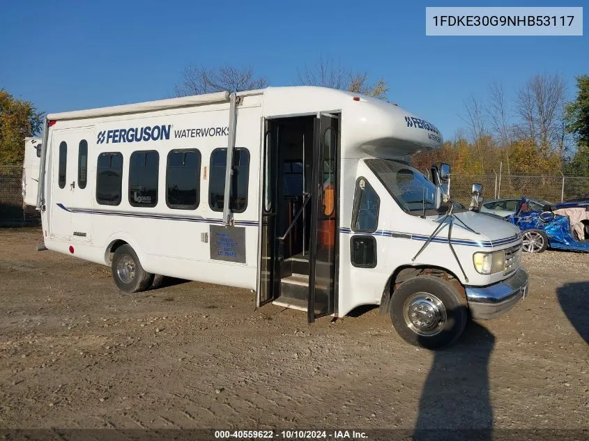 1992 Ford Econoline E350 Cutaway Van VIN: 1FDKE30G9NHB53117 Lot: 40559622