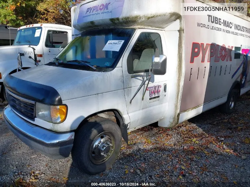 1992 Ford Econoline E350 Cutaway Van VIN: 1FDKE30G5NHA11959 Lot: 40636023