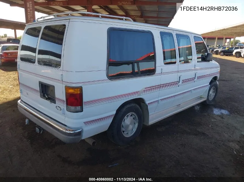 1994 Ford Econoline E150 Van VIN: 1FDEE14H2RHB72036 Lot: 40860002