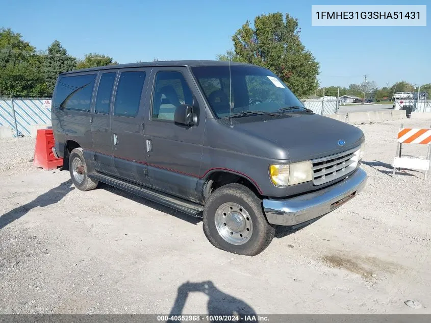 1995 Ford Econoline E350 VIN: 1FMHE31G3SHA51431 Lot: 40552968