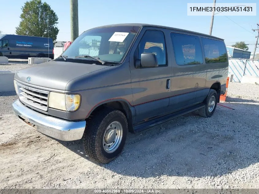 1995 Ford Econoline E350 VIN: 1FMHE31G3SHA51431 Lot: 40552968