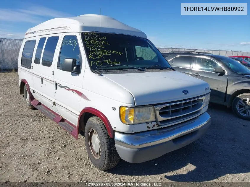 1998 Ford Econoline E150 Van VIN: 1FDRE14L9WHB80992 Lot: 12106279