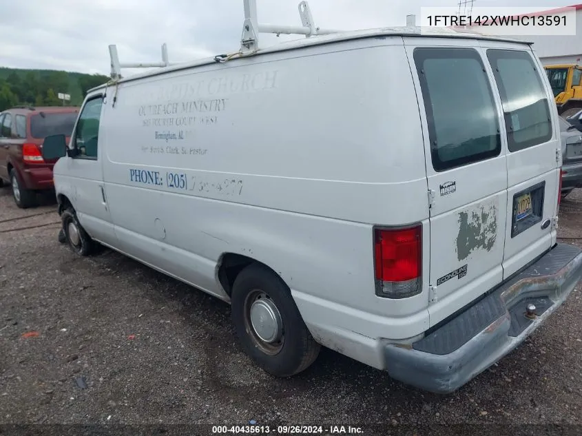 1998 Ford Econoline E150 Van VIN: 1FTRE142XWHC13591 Lot: 40435613