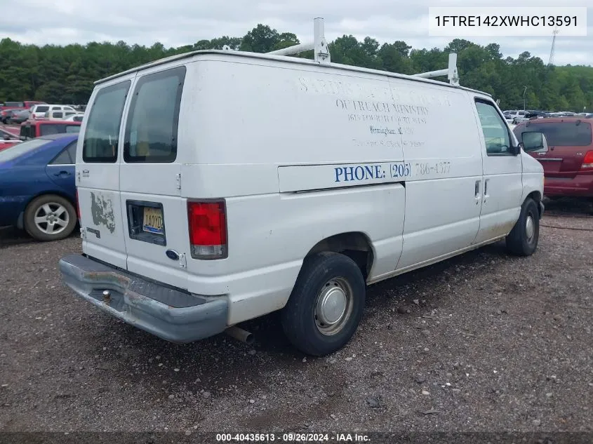 1998 Ford Econoline E150 Van VIN: 1FTRE142XWHC13591 Lot: 40435613