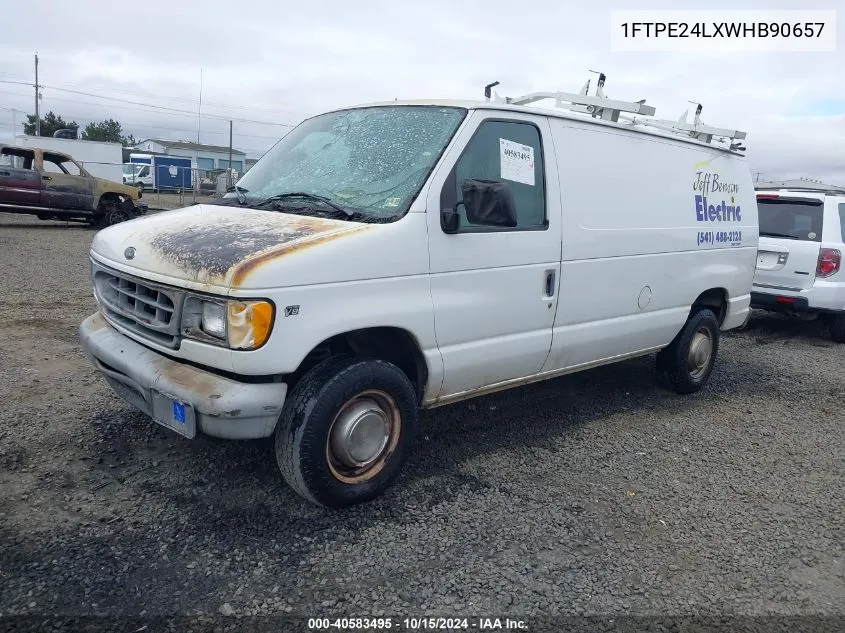 1998 Ford E-250 Commercial/Recreational VIN: 1FTPE24LXWHB90657 Lot: 40583495