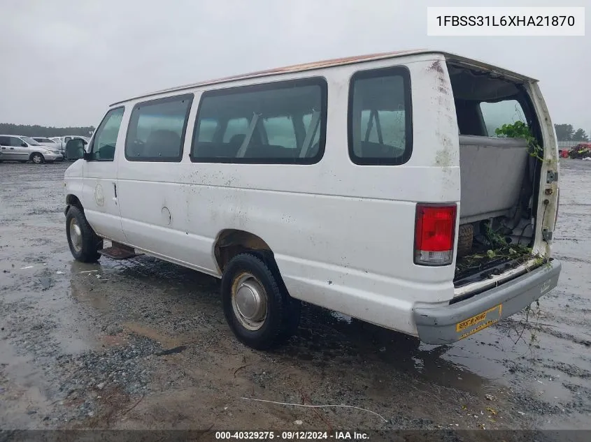 1999 Ford Econoline E350 Super Duty Wagon VIN: 1FBSS31L6XHA21870 Lot: 40329275