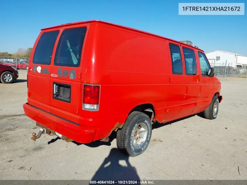 1999 Ford E-150 Commercial/Recreational VIN: 1FTRE1421XHA21672 Lot: 40641024