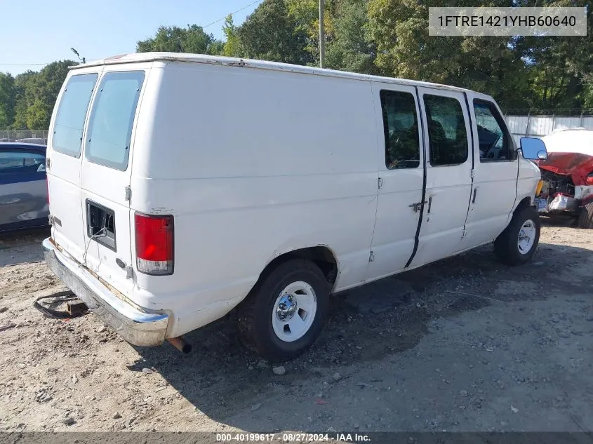 2000 Ford E-150 Commercial/Recreational VIN: 1FTRE1421YHB60640 Lot: 40199617