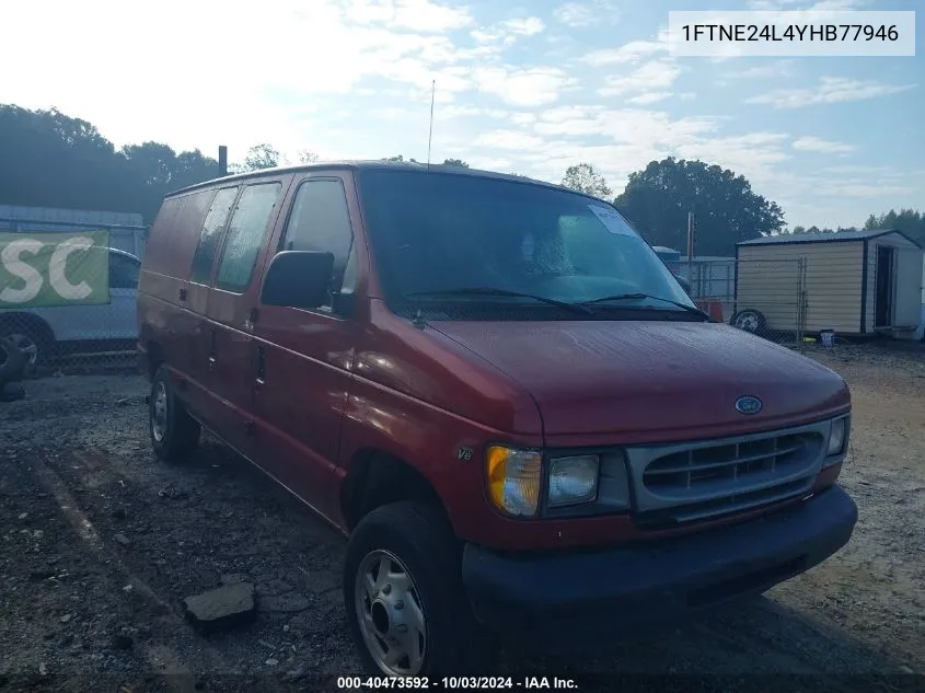 2000 Ford E-250 Commercial/Recreational VIN: 1FTNE24L4YHB77946 Lot: 40473592