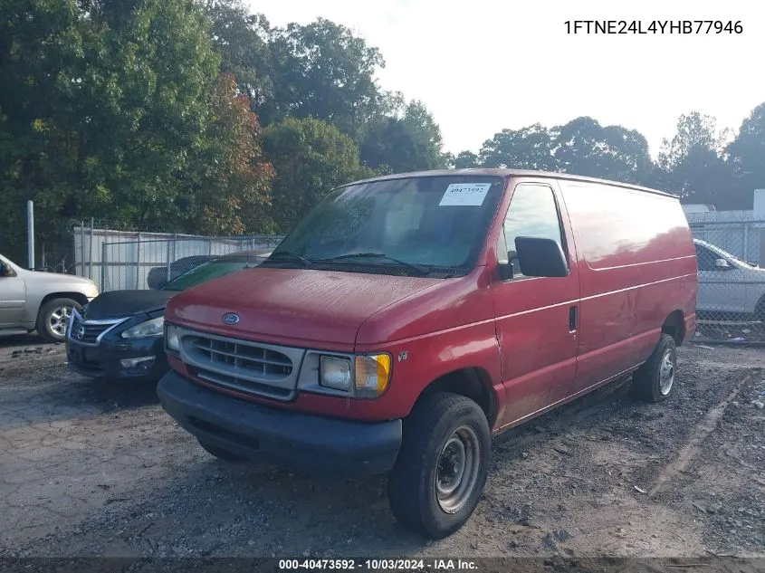 2000 Ford E-250 Commercial/Recreational VIN: 1FTNE24L4YHB77946 Lot: 40473592