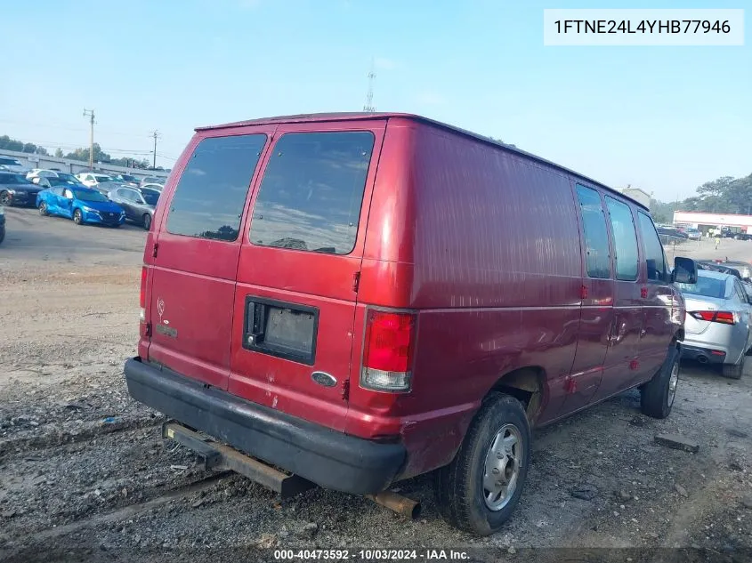 2000 Ford E-250 Commercial/Recreational VIN: 1FTNE24L4YHB77946 Lot: 40473592