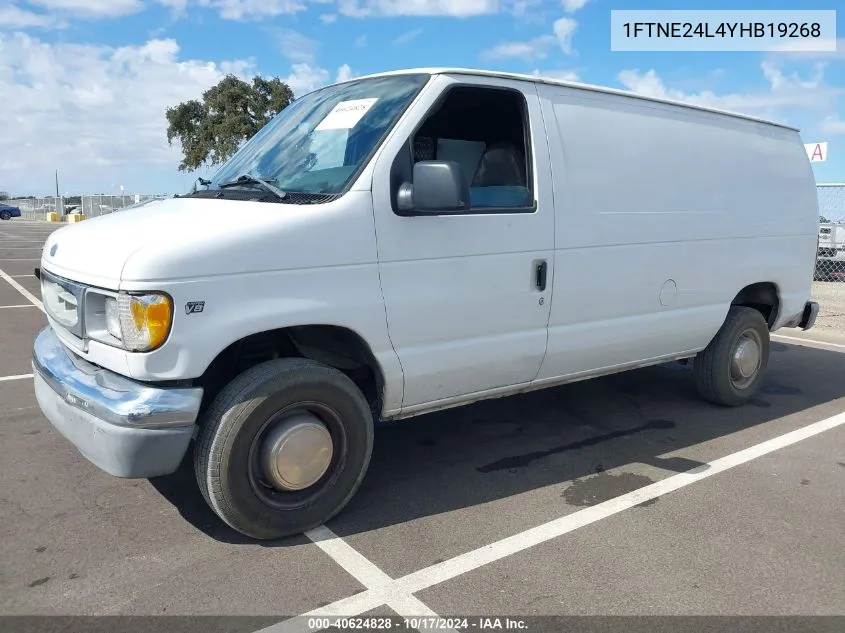 2000 Ford E-250 Commercial/Recreational VIN: 1FTNE24L4YHB19268 Lot: 40624828