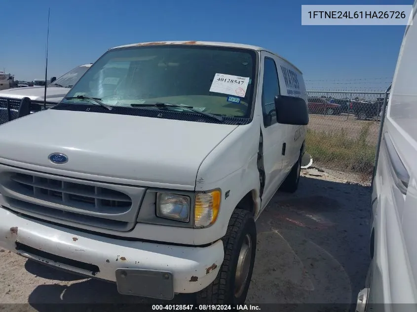 2001 Ford E-250 Commercial/Recreational VIN: 1FTNE24L61HA26726 Lot: 40128547